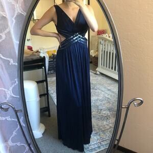 BCBGmaxazria blue backless sequins maxi dress